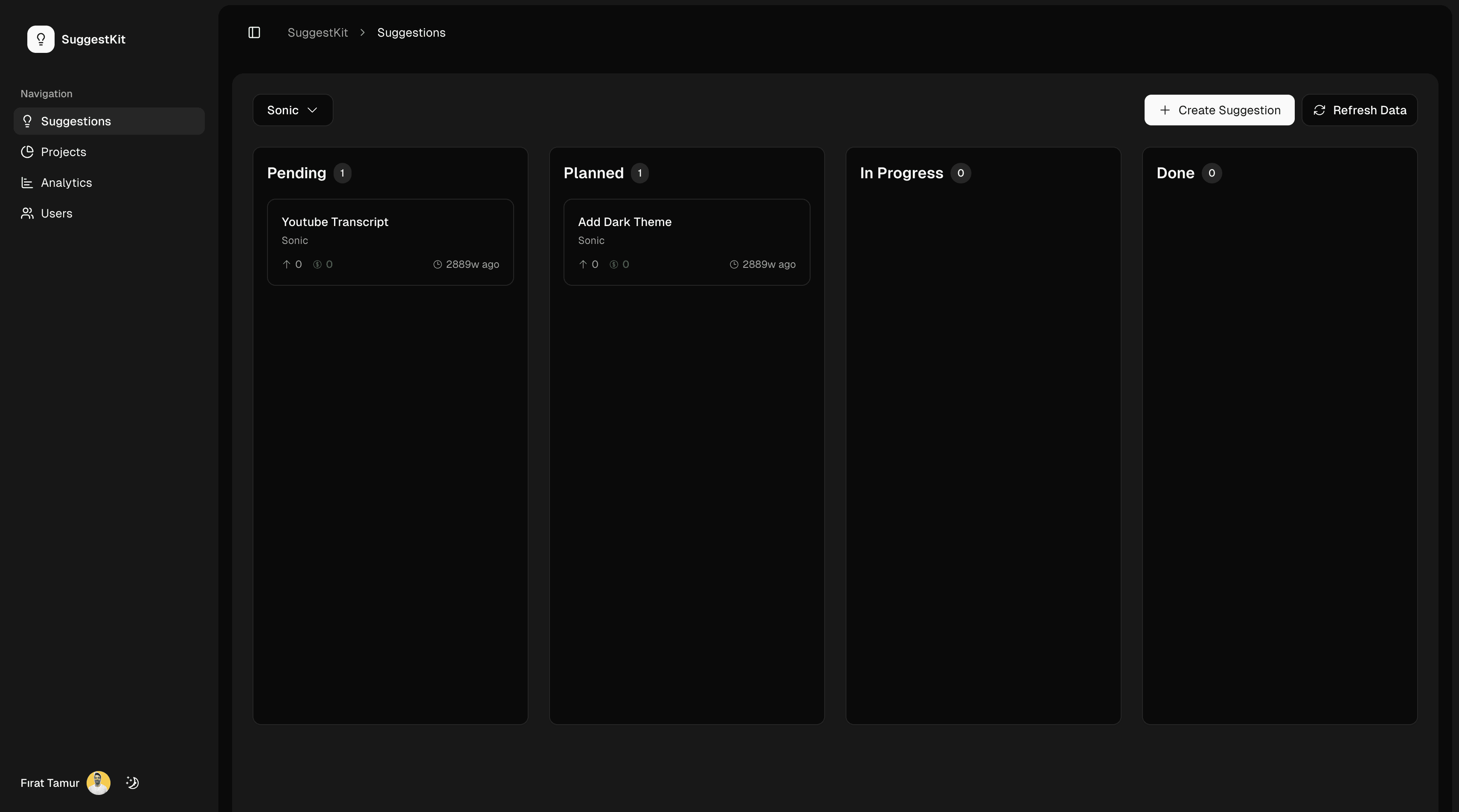 SuggestKit Dashboard Preview